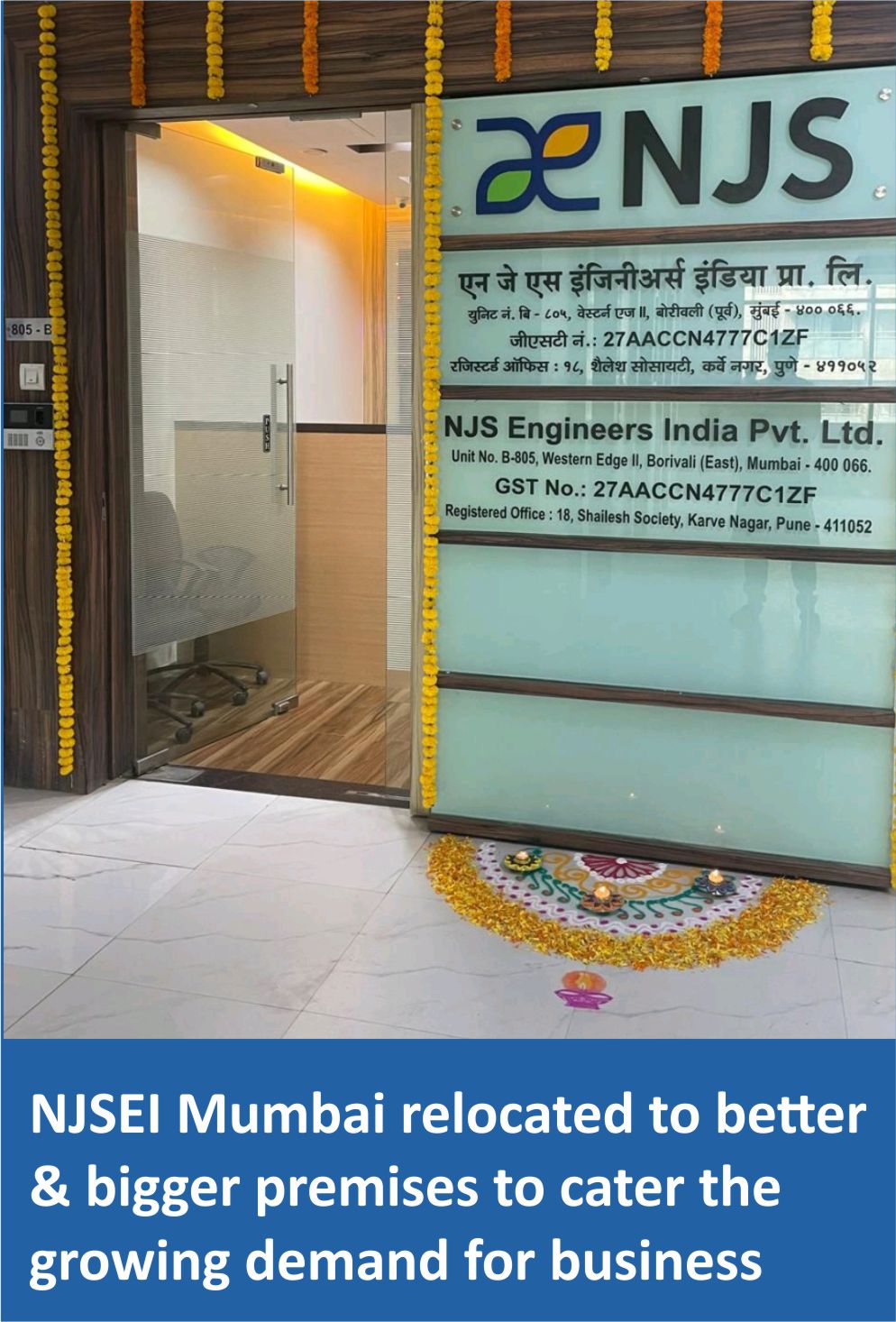 NJSEI Mumbai relocated to better & bigger premises to cater the growing demand for business